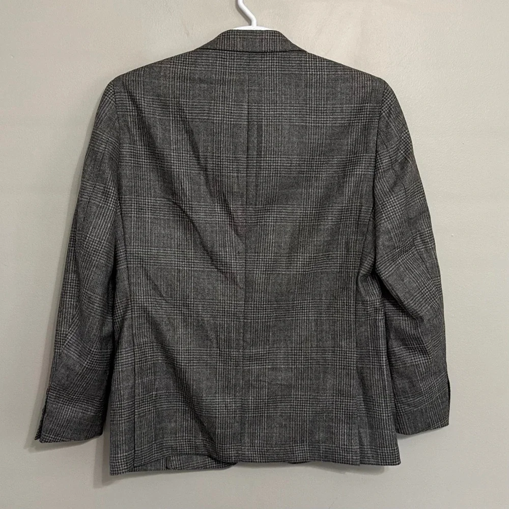 NEW Peter Millar Men 42R Grey Glen Plaid Wool Silk Cashmere Crown Crafted Blazer